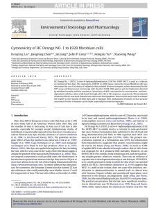ARTICLE IN PRESS Environmental Toxicology and Pharmacology Hongling Liu