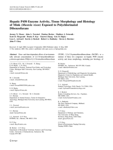 Hepatic P450 Enzyme Activity, Tissue Morphology and Histology