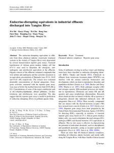 Endocrine-disrupting equivalents in industrial effluents discharged into Yangtze River