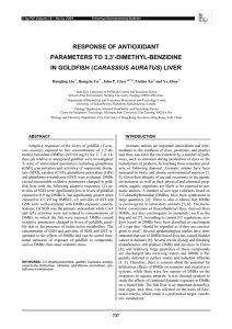 RESPONSE OF ANTIOXIDANT PARAMETERS TO 3,3’-DIMETHYL-BENZIDINE  Hongling Liu