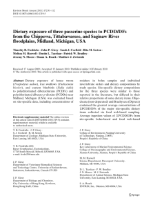 Dietary exposure of three passerine species to PCDD/DFs
