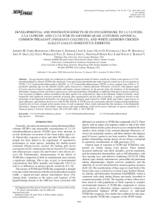 DEVELOPMENTAL AND POSTHATCH EFFECTS OF IN OVO EXPOSURE TO 2,3,7,8-TCDD,