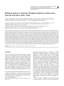 Biological analysis of endocrine-disrupting chemicals in animal meats