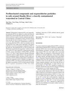 Perfluorinated compounds and organochlorine pesticides