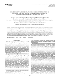 ENVIRONMENTAL CONCENTRATIONS AND BIOACCUMULATIONS OF CHINESE NORTHERN BOHAI AND YELLOW SEAS