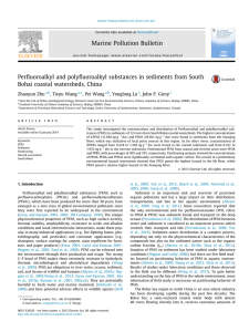 Perﬂuoroalkyl Bohai coastal watersheds, China Zhaoyun , Tieyu Wang