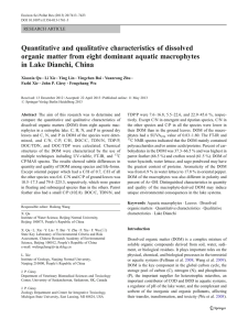 Quantitative and qualitative characteristics of dissolved