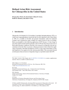 Reﬁ ned Avian Risk Assessment for Chlorpyrifos in the United States