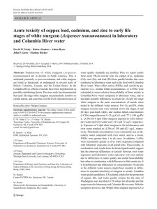 Acute toxicity of copper, lead, cadmium, and zinc to early... Acipenser transmontanus) in laboratory