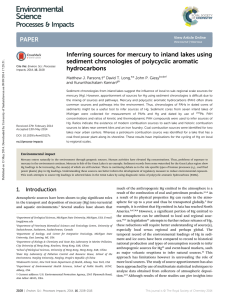 Inferring sources for mercury to inland lakes using hydrocarbons