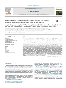 Bioaccumulation in coastal organisms from the west coast of South Korea