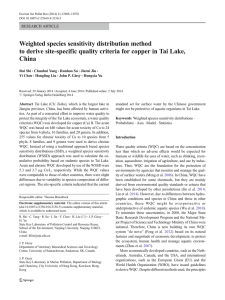 Weighted species sensitivity distribution method