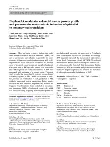 Bisphenol A modulates colorectal cancer protein profile