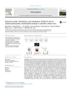 Maternal related hydroxylated, methoxylated analogs in zebraﬁsh (Danio rerio) Quan , Hong-ling Liu