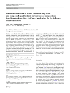Vertical distributions of bound saturated fatty acids