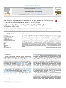 ﬂuoroalkyl substances in soil related to urbanization Are levels of per