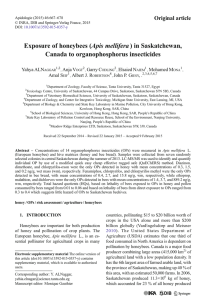 Exposure of honeybees (Apis mellifera ) in Saskatchewan, Yahya ALN Anja V