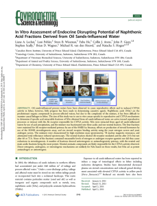 In Vitro Assessment of Endocrine Disrupting Potential of Naphthenic ﬂuenced Water