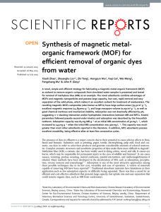 Synthesis of magnetic metal- organic framework (MOF) for from water