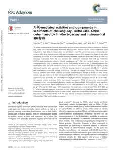 AhR-mediated activities and compounds in in vitro bioassay and instrumental