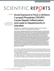 Acute Exposure to Tris(1,3-dichloro- 2-propyl) Phosphate (TDCIPP) Causes Hepatic Inflammation