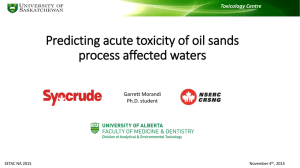 Predicting acute toxicity of oil sands process affected waters  Toxicology Centre