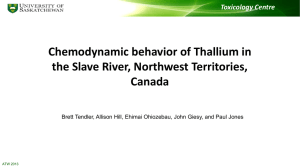 Chemodynamic behavior of Thallium in the Slave River, Northwest Territories, Canada