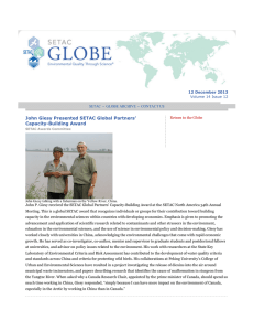 John Giesy Presented SETAC Global Partners' Capacity-Building Award