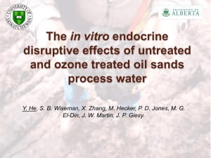 in vitro disruptive effects of untreated and ozone treated oil sands process water