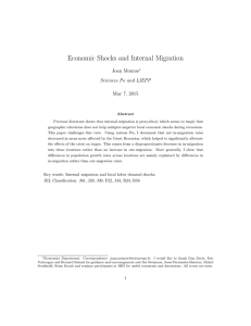 Economic Shocks and Internal Migration Joan Monras May 7, 2015