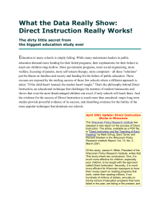 What the Data Really Show: Direct Instruction Really Works! E