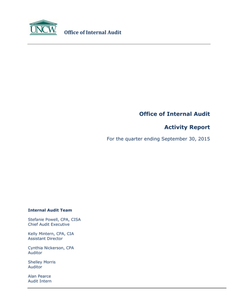 office-of-internal-audit-activity-report