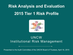 Risk Analysis and Evaluation 2015 Tier 1 Risk Profile