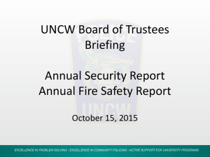 UNCW Board of Trustees Briefing  Annual Security Report