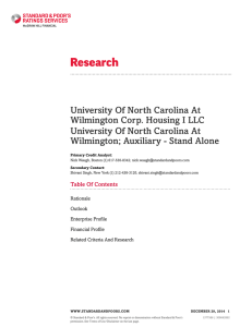 University Of North Carolina At Wilmington Corp. Housing I LLC