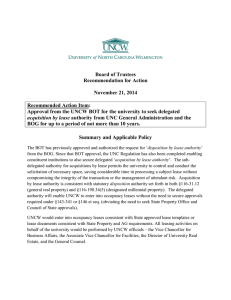 Board of Trustees Recommendation for Action November 21, 2014
