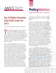 Policy Matters Top 10 Higher Education A Higher Education Policy Brief
