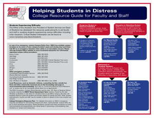 Helping Students in Distress College Resource Guide for Faculty and Staff