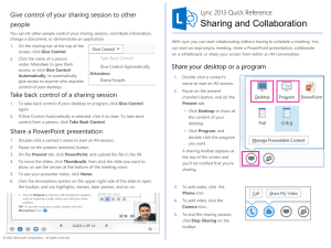 Sharing and Collaboration Lync 2013 Quick Reference people