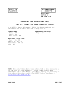 NOTICE OF NOT MEASUREMENT VALIDATION SENSITIVE