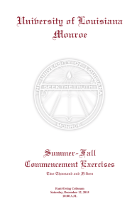 University of Louisiana Monroe Summer-Fall Commencement Exercises