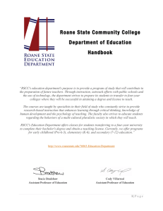 Roane State Community College Department of Education Handbook