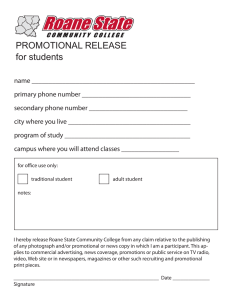 PROMOTIONAL RELEASE for students