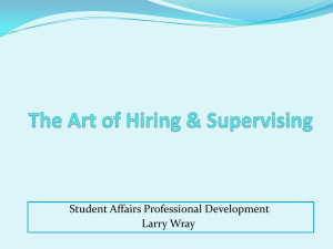 Student Affairs Professional Development Larry Wray