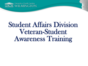 Student Affairs Division Veteran-Student Awareness Training