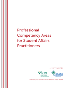 Professional Competency Areas for Student Affairs Practitioners