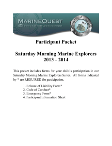 Participant Packet  Saturday Morning Marine Explorers 2013 - 2014