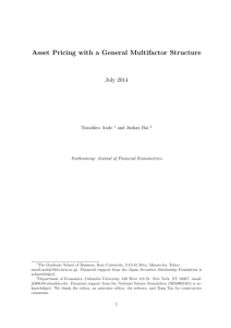 Asset Pricing with a General Multifactor Structure July 2014 Tomohiro Ando