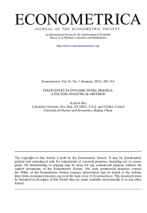 Econometrica Columbia University, New York, NY 10012, U.S.A. and CEMA, Central