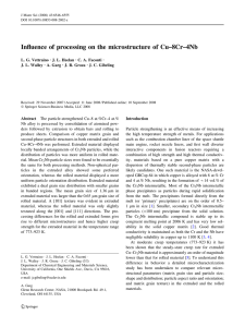 Influence of processing on the microstructure of Cu–8Cr–4Nb